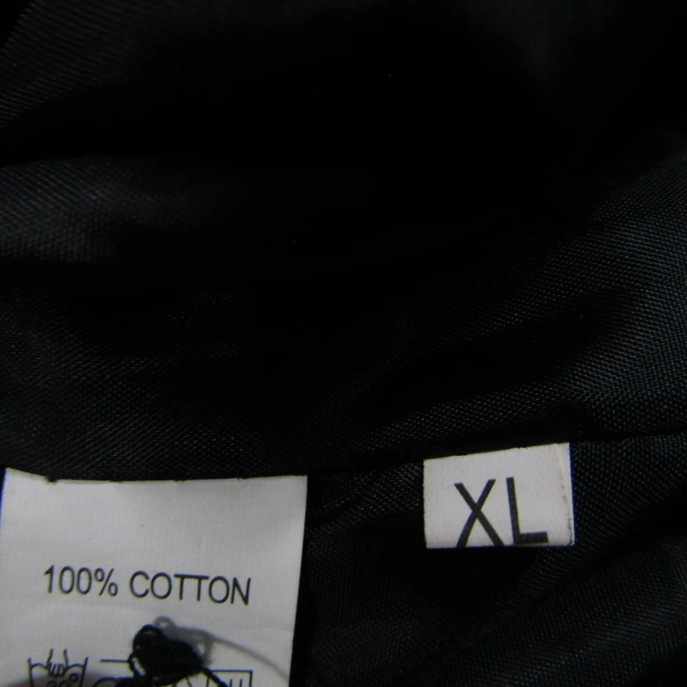 Pinstripe Vest Mens XL Black White Cotton Cinch Back Waistcoat Wedding